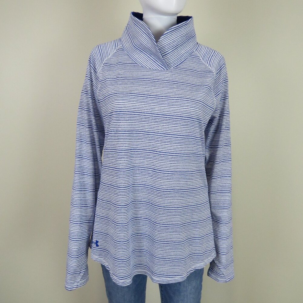 Under Armour Women's Zinger Pullover Shirt Top SIZE Medium Blue Thumb Holes